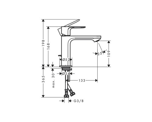 Смеситель для раковины Hansgrohe Rebris E 72559000 хром CoolStart