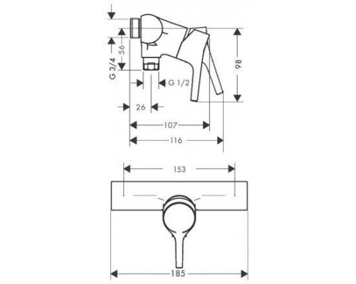 Смеситель для ванны и душа Hansgrohe Talis S 72601000