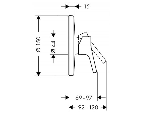 Смеситель hansgrohe Talis S для душа 72606000, хром