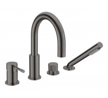 Смеситель врезной в борт ванны UNO оружейная сталь 460-GM