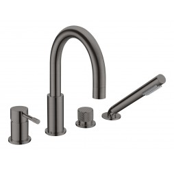 Смеситель врезной в борт ванны UNO оружейная сталь 460-GM