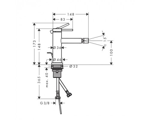 Смеситель для биде Hansgrohe Tecturis S 73201000