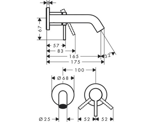 Смеситель встраиваемый Hansgrohe Tecturis S 73350000