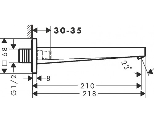 Излив для ванны Hansgrohe Tecturis E 73410000, цвет хром