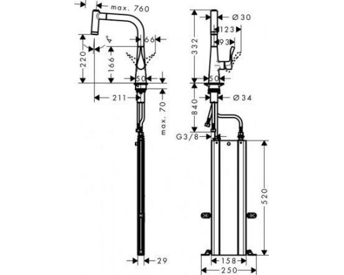 Смеситель кухонный Hansgrohe M7116-H220 73800000