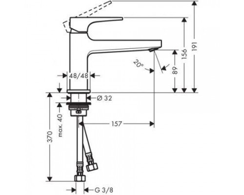 Смеситель для раковины Hansgrohe Metropol 110, с гарнитуром, 74506000