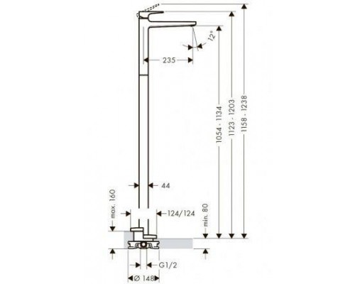 Смеситель Hansgrohe Metropol 74530000 для раковины напольный