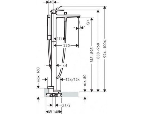 Смеситель Hansgrohe Metropol 74532000 для раковины напольный