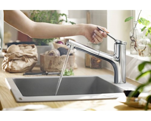 Кухонный смеситель Hansgrohe Zesis M33 150, CoolStart, EcoSmart, хром, 74810000