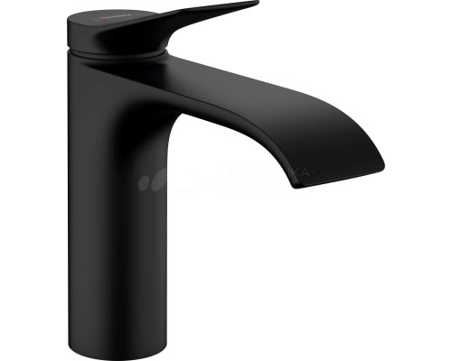 Смеситель для раковины Hansgrohe Vivenis 110, без донного клапана, черный матовый, 75022670