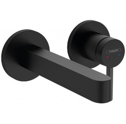 Смеситель Hansgrohe Finoris, настенный, с изливом 165 мм, черный матовый, 76051670