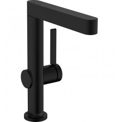 Смеситель с поворотным изливом Hansgrohe Finoris 230, Push-Open, черный матовый, 76060670