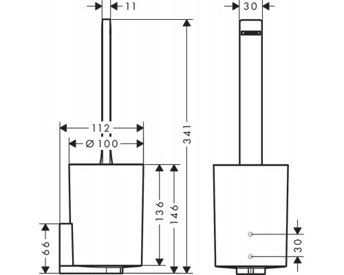 Туалетный ершик Hansgrohe WallStoris матовый белый