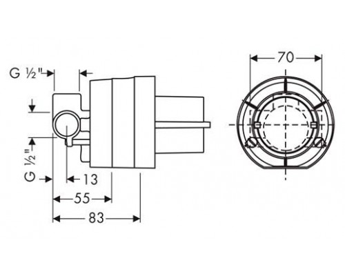 Набор для псевдобиде скрытого монтажа HANSGROHE Set Logis G