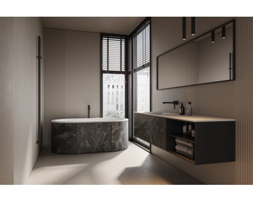 Встраиваемая ванна Holbi Lyra, из каменной массы Solid Surface 159х86