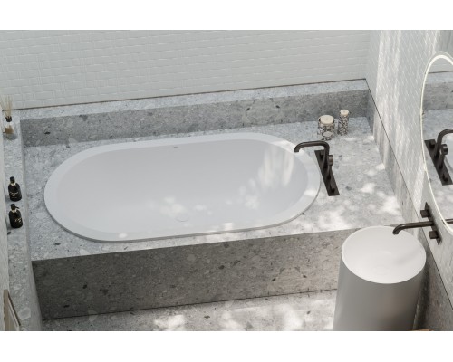 Встраиваемая ванна Holbi Lyra, из каменной массы Solid Surface 159х86