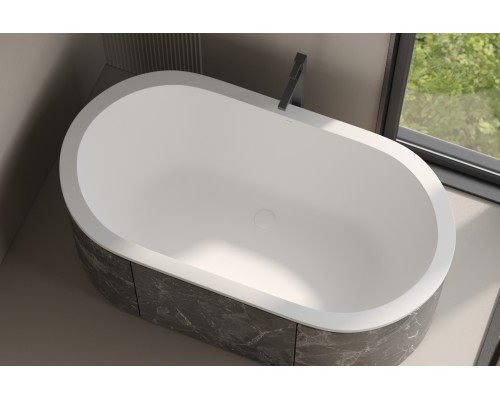 Встраиваемая ванна Holbi Lyra, из каменной массы Solid Surface 159х86