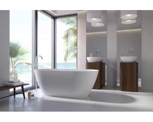 Ванна из каменной массы Solid Surface Holbi Venus New 158х79 см белая матовая