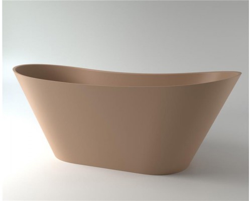 Ванна каменная из каменной массы Solid Surface Holbi Afina 161x66, Матовая, Черный логотип, цвет Белый