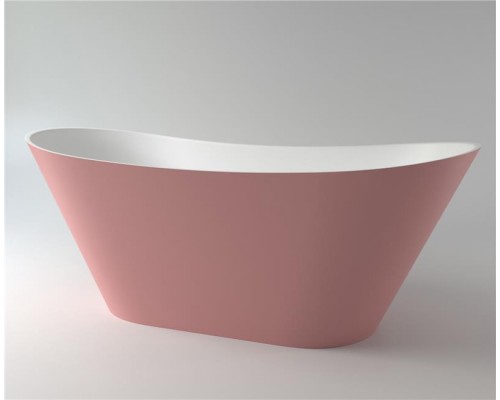 Ванна каменная из каменной массы Solid Surface Holbi Afina 161x66, Матовая, Черный логотип, цвет Белый