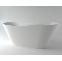 Ванна Holbi Afrodita 161x68, из Solid Surface, Матовая, Черный логотип, цвет Белый