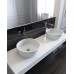Раковина Holbi Almatea 43x43, из Solid Surface, Матовая, Черный логотип, цвет Белый