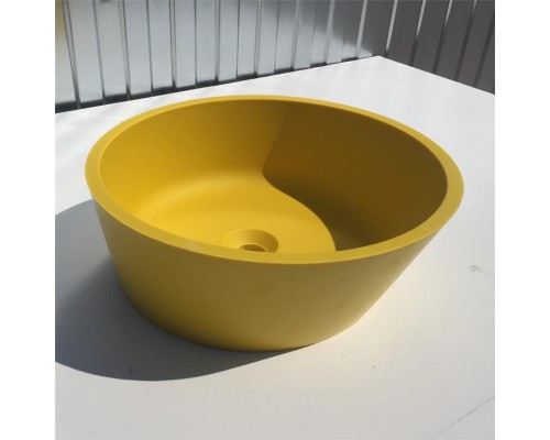 Раковина Holbi Almatea 43x43, из Solid Surface, Матовая, Черный логотип, цвет Белый