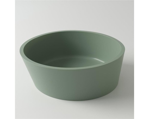 Раковина Holbi Almatea 43x43, из Solid Surface, Матовая, Черный логотип, цвет Белый