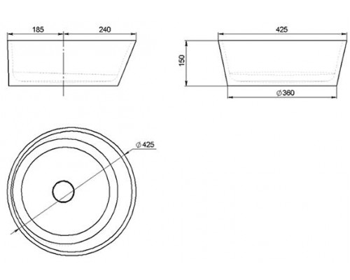Раковина Holbi Almatea 43x43, из Solid Surface, Матовая, Черный логотип, цвет Белый