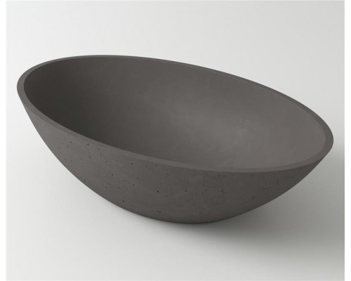 Раковина Holbi Dione 60x36, из Solid Surface, Матовая, Черный логотип, цвет Белый