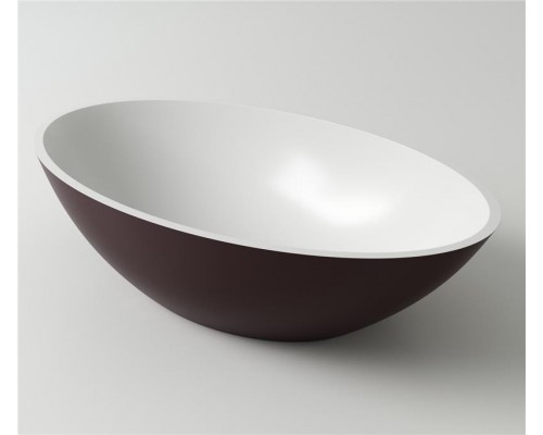 Раковина Holbi Dione 60x36, из Solid Surface, Матовая, Черный логотип, цвет Белый