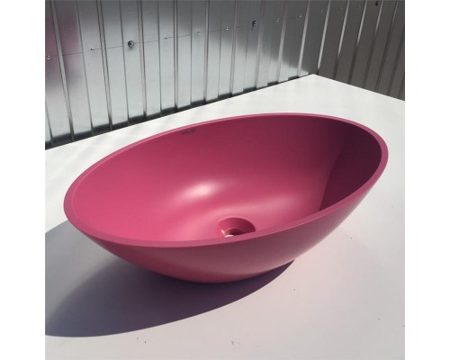 Раковина Holbi Dione 60x36, из Solid Surface, Матовая, Черный логотип, цвет Белый