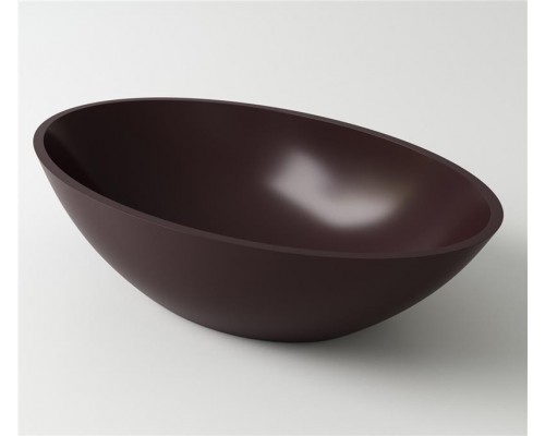 Раковина Holbi Dione 60x36, из Solid Surface, Матовая, Черный логотип, цвет Белый