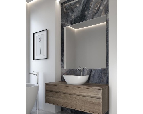 Раковина Holbi Europe 55x34, из Solid Surface, Матовая, Черный логотип, цвет Белый
