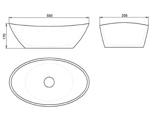 Раковина Holbi Europe 55x34, из Solid Surface, Матовая, Черный логотип, цвет Белый