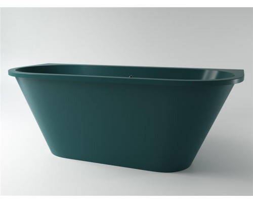 Ванна отдельностоящая каменная из каменной массы Solid Surface Holbi Galatea 170x77, матовая, черный логотип, цвет белый