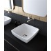 Раковина Holbi Jupiter 44x44, из Solid Surface, Матовая, Черный логотип, цвет Белый