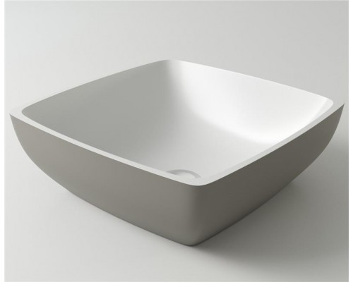 Раковина Holbi Jupiter 44x44, из Solid Surface, Матовая, Черный логотип, цвет Белый