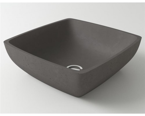 Раковина Holbi Jupiter 44x44, из Solid Surface, Матовая, Черный логотип, цвет Белый