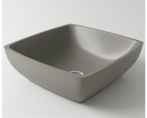 Раковина Holbi Jupiter 44x44, из Solid Surface, Матовая, Черный логотип, цвет Белый