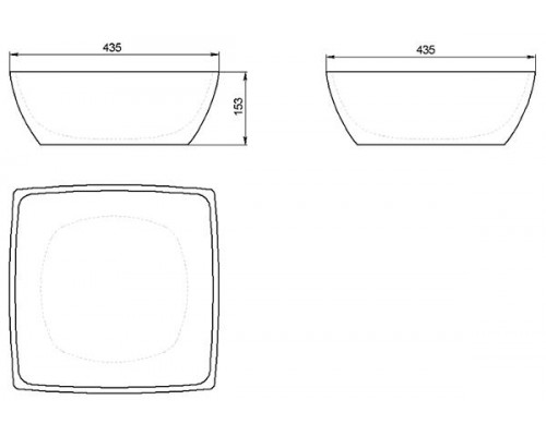 Раковина Holbi Jupiter 44x44, из Solid Surface, Матовая, Черный логотип, цвет Белый