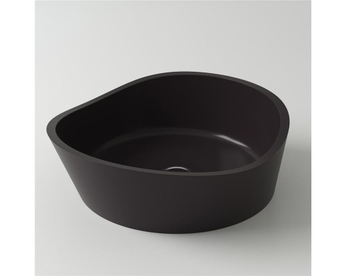 Раковина Holbi Mars 42x41, из Solid Surface, Матовая, Черный логотип, цвет Белый