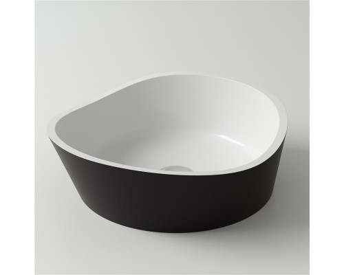 Раковина Holbi Mars 42x41, из Solid Surface, Матовая, Черный логотип, цвет Белый