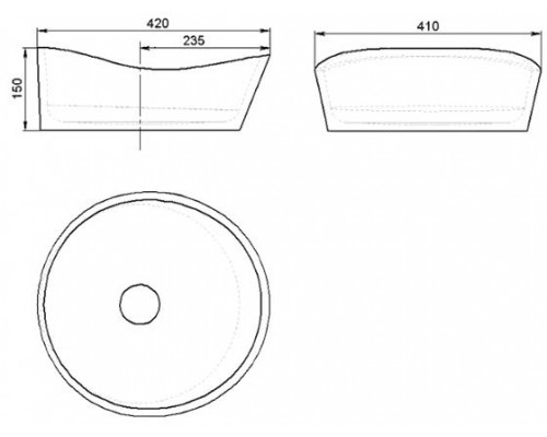 Раковина Holbi Mars 42x41, из Solid Surface, Матовая, Черный логотип, цвет Белый