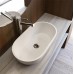 Раковина Holbi Mercury 64x35, из Solid Surface, Матовая, Черный логотип, цвет Белый