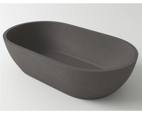 Раковина Holbi Mercury 64x35, из Solid Surface, Матовая, Черный логотип, цвет Белый