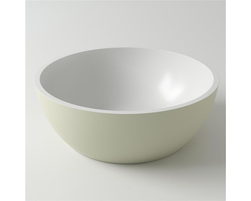 Раковина Holbi Moon 44x44, из Solid Surface, Матовая, Черный логотип, цвет Белый