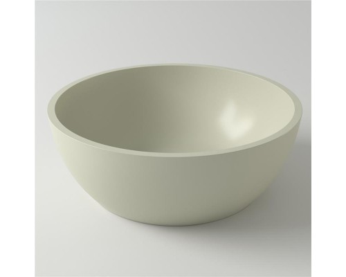 Раковина Holbi Moon 44x44, из Solid Surface, Матовая, Черный логотип, цвет Белый