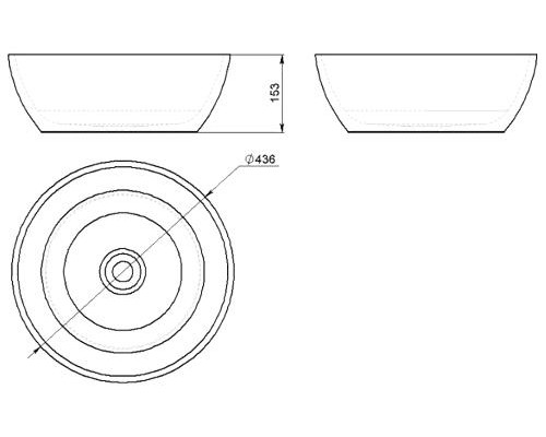 Раковина Holbi Moon 44x44, из Solid Surface, Матовая, Черный логотип, цвет Белый