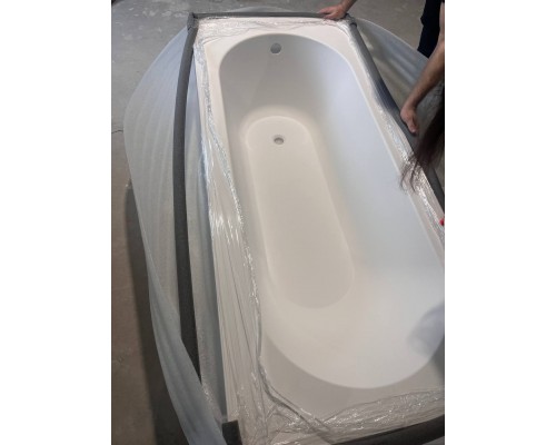 Ванна из каменной HOLBI Orion с переливом Soft Rock NG (168x74x47) 63 кг белый матовый, полированный (ножки регулировочные)